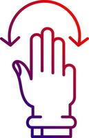 Three Fingers Rotate Line gradient Icon vector