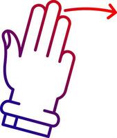 Three Fingers Right Line gradient Icon vector