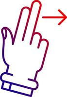 Two Fingers Right Line gradient Icon vector