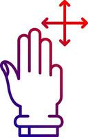 Three Fingers Move Line gradient Icon vector