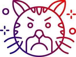 Angry Line gradient Icon vector