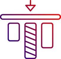 Top alignment Line gradient Icon vector