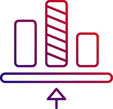 Bottom allignment Line gradient Icon vector