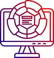 icono de gradiente de línea de computadora vector