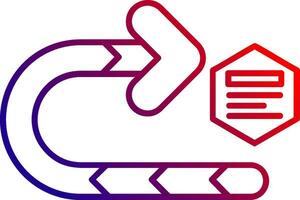 Right turn Line gradient Icon vector