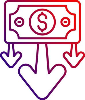 Decrease Line gradient Icon vector