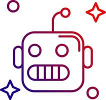 Robot Line gradient Icon vector