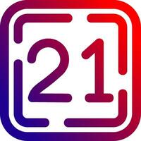 Twenty One Line gradient Icon vector
