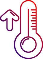 High temperature Line gradient Icon vector