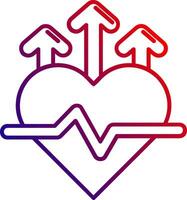 Heart rate Line gradient Icon vector