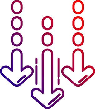 Decrease Line gradient Icon vector