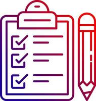 Exam Line gradient Icon vector