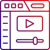 Video player Line gradient Icon vector