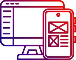 Responsive design Line gradient Icon vector