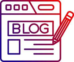 Blog Line gradient Icon vector