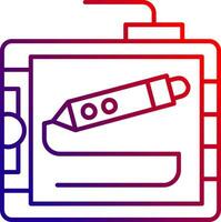 Drawing tablet Line gradient Icon vector