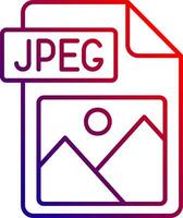 Jpg file format Line gradient Icon vector