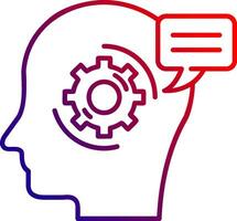 Thinking Line gradient Icon vector