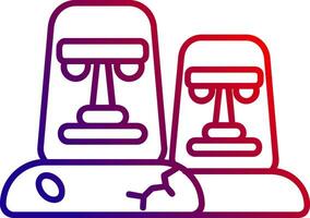 moai línea degradado icono vector