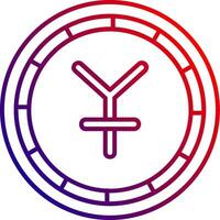Yen Line gradient Icon vector