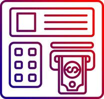 Atm machine Line gradient Icon vector