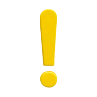 AI generated Exclamation Mark symbol 3d isolated on transparent background png