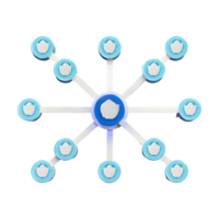 AI generated Connected Network symbol 3d isolated on transparent background png