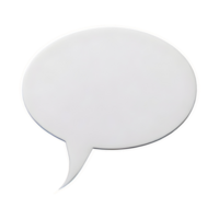 AI generated White Thought Bubble Round icon 3d isolated on transparent background png
