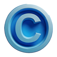 AI generated Copyright Symbol 3d isolated on transparent background png