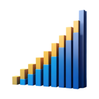AI generated Success Bar Chart 3d isolated on transparent background png
