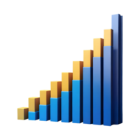 ai genererad Framgång bar Diagram 3d isolerat på transparent bakgrund png