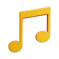 AI generated Music Notes symbol 3d isolated on transparent background png