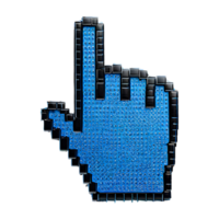 ai generado icono mano cursor azul aislado en transparente antecedentes png