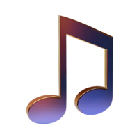 AI generated Beamed Music Note 3d isolated on transparent background png