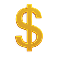 AI generated Dollar Sign symbol 3d isolated on transparent background png