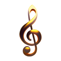 AI generated Treble Clef symbol 3d isolated on transparent background png