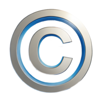 AI generated Copyright Symbol 3d isolated on transparent background png