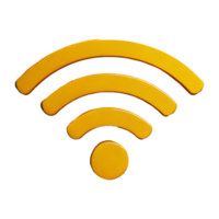 ai generado Wifi icono 3d aislado en transparente antecedentes png