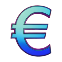 ai gegenereerd euro teken symbool 3d geïsoleerd Aan transparant achtergrond png