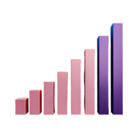 AI generated Success Bar Chart 3d isolated on transparent background png