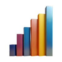 ai generiert multi Farbe Bar Graph 3d isoliert auf transparent Hintergrund png