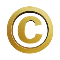 AI generated Copyright Symbol 3d isolated on transparent background png