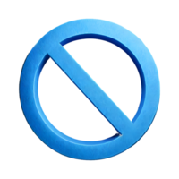 AI generated Ban Symbol 3d isolated on transparent background png