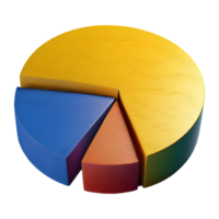 AI generated Multicolored Pie Chart 3d isolated on transparent background png