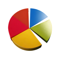 AI generated Multicolored Pie Chart 3d isolated on transparent background png