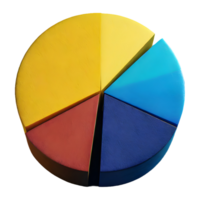 AI generated Multicolored Pie Chart 3d isolated on transparent background png