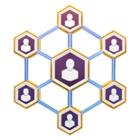 AI generated Connected Network symbol 3d isolated on transparent background png