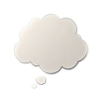 AI generated White Thought Bubble Round icon 3d isolated on transparent background png