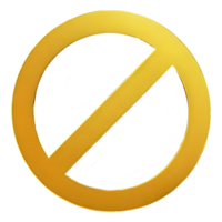 AI generated Ban Symbol 3d isolated on transparent background png