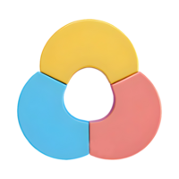 ai generato tre palcoscenico processi diagramma simbolo 3d isolato su trasparente sfondo png